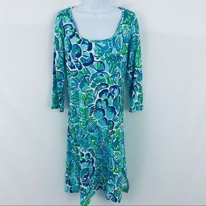 Floral Blue and Green Dress